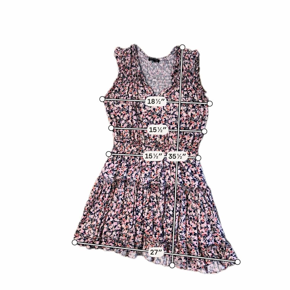 Dear John Floral Summer Dress EUC Pink Black V Neck M - Picture 8 of 8